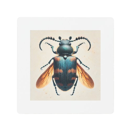 Hedypathes Beetle 280624IREF105 _ Watercolor Metal Print