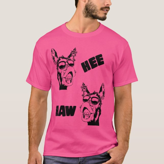 Hee Haw, Cool, Funny Donkey T-Shirt (Front)