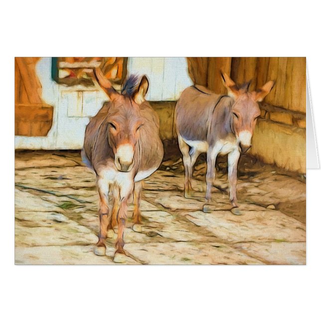 Hee Haw Donkeys Blank Card (Front Horizontal)