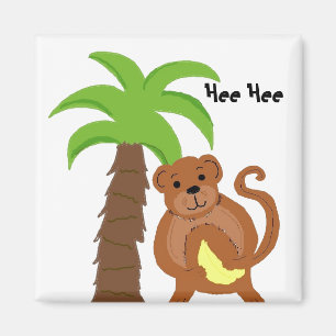 Hee Hee Funny Monkey Magnet