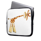 Hee Hee Hee!! cartoon giraffe Laptop Sleeve (Front Left)