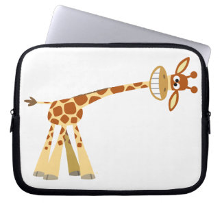 Hee Hee Hee!! cartoon giraffe Laptop Sleeve