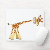 Hee Hee Hee!! cartoon giraffe mousepad (With Mouse)
