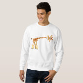 Hee Hee Hee!! cartoon giraffe T-shirt Sweatshirt (Front Full)