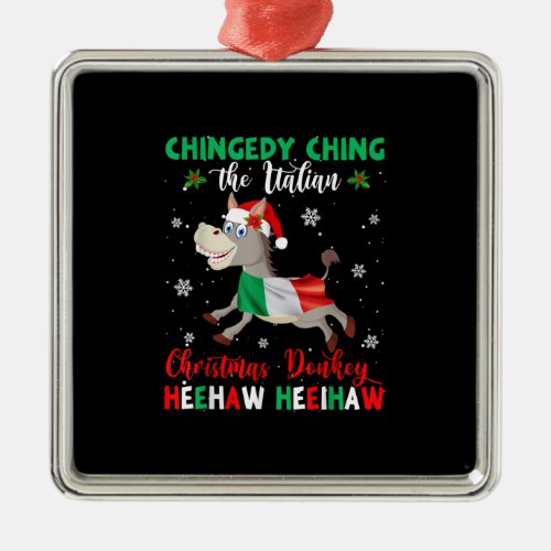 HEEHAW The Christmas Donkey  Donkey Lovers Gifts Metal Ornament