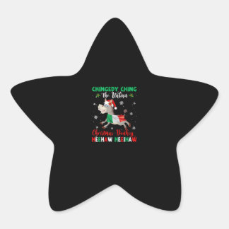 HEEHAW The Christmas Donkey | Donkey Lovers Gifts Star Sticker