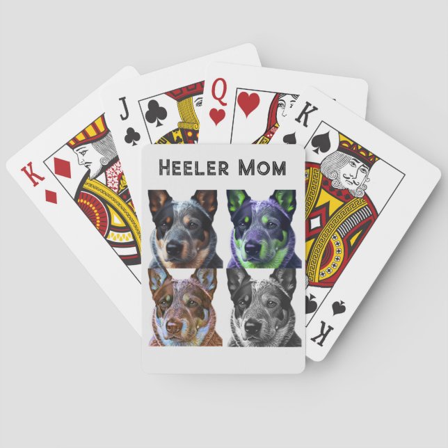 Heeler Mom Blue Heeler Dog Mom Poker Cards (Back)