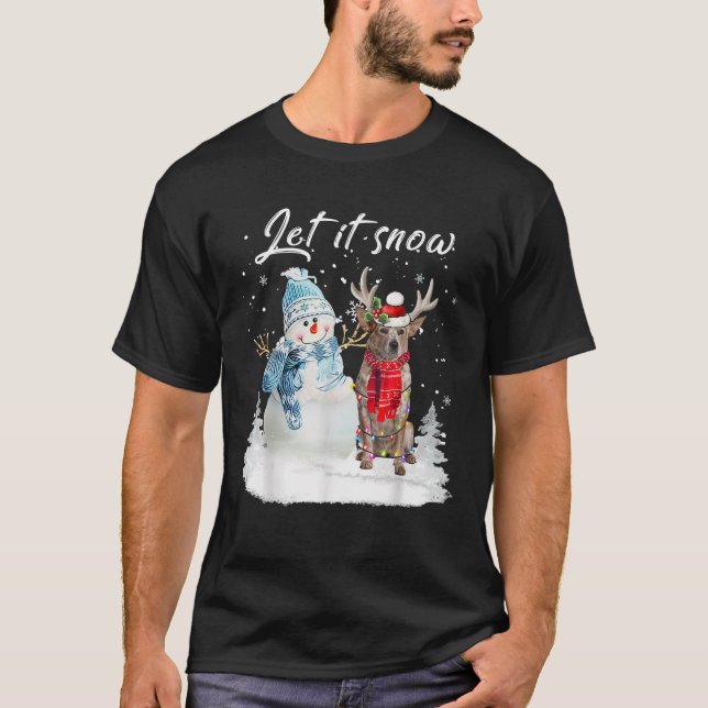 Heeler Santa Dog Christmas Snowman Xmas Pajama  T-Shirt (Front)