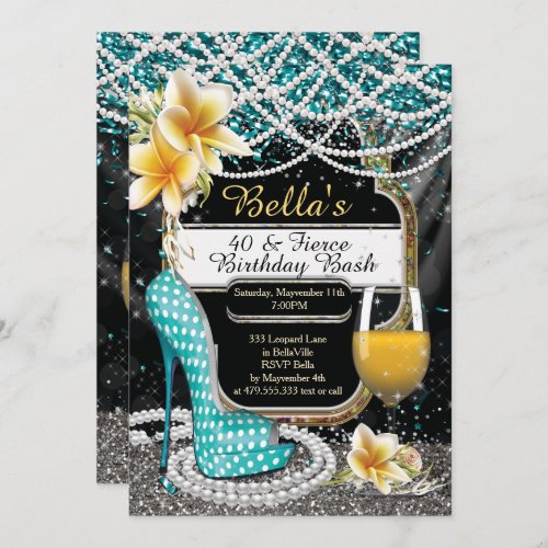 Heels and Drinks Ladies Birthday Invitations