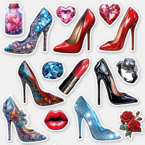 Heels and Hearts and Stuff Sticker