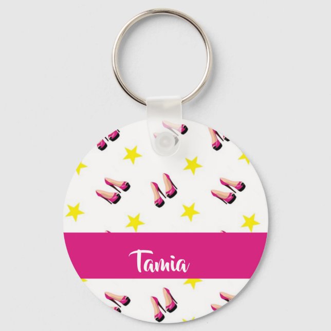 Heels and stars patterned keychain (Front)