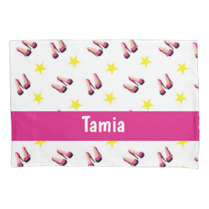 Heels and stars patterned pillow case