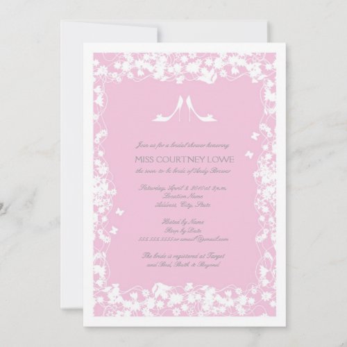 Heels Bridal Shower Invitation in Light Pink
