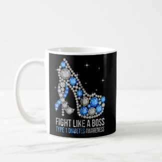 Heels Fight Like A Boss Type 1 Diabetes T1d Awaren Coffee Mug