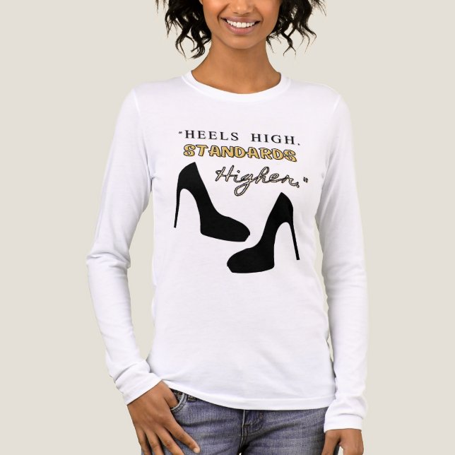 heels high standars higher Tri-Blend shirt (Front)