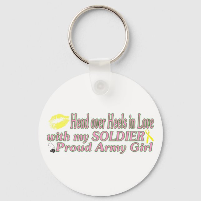 Heels in love with a Soldier Keychain (Front)