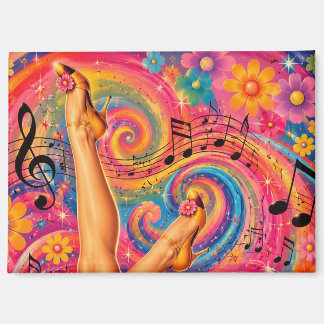 Heels music flowers color swirl magnet