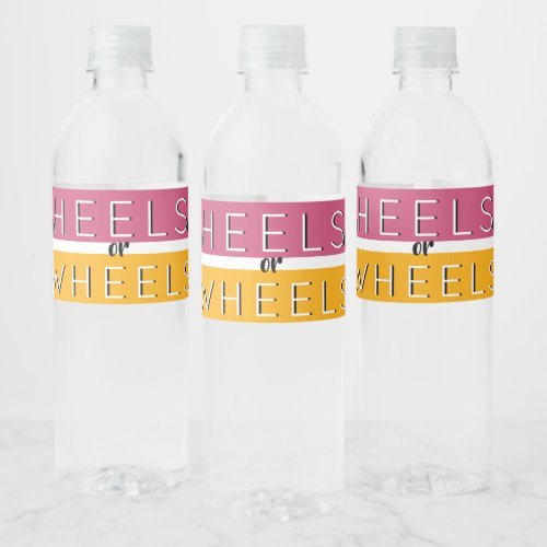 Heels or WheelsCar BlackPinkGold Gender Reveal Water Bottle Label