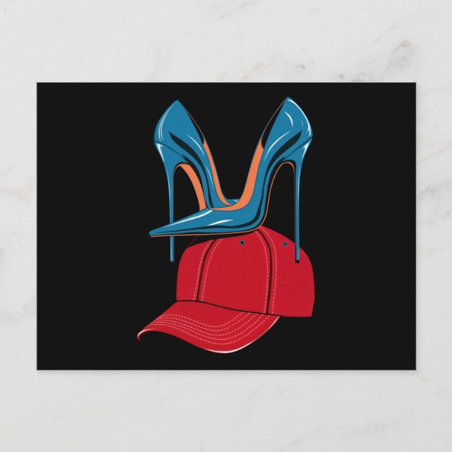 Heels stepping on Red MAGA Hat Election 2024 Postcard (Front)