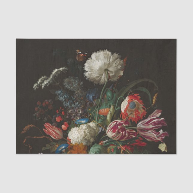 Heem Vase Flowers Painting Tissue Paper (Front)