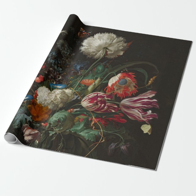 Heem Vase Flowers Painting Wrapping Paper (Unrolled)