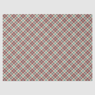 Heffalumps Dark Red Navy Beige Plaid Tissue Paper