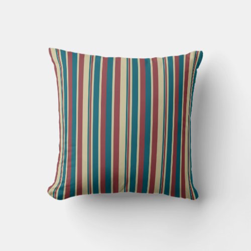 Heffalumps Red Blue Beige Deckchair Stripes Pillow