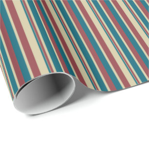 Heffalumps Red Blue Beige Stripes Giftwrap Wrapping Paper