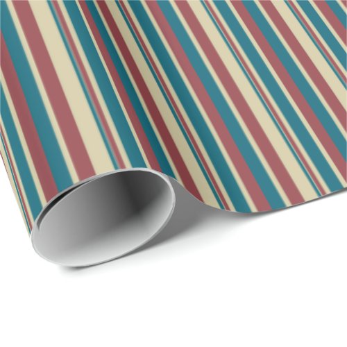 Heffalumps Red Blue Beige Stripes Giftwrap Wrapping Paper