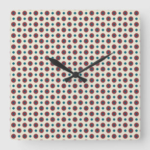 Heffalumps Red Blue Polka Dots on White Wall Clock