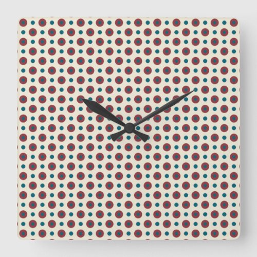 Heffalumps Red Blue Polka Dots on White Wall Clock