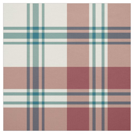 Heffalumps Red, Deep Blue, Beige Plaid Pattern Fabric