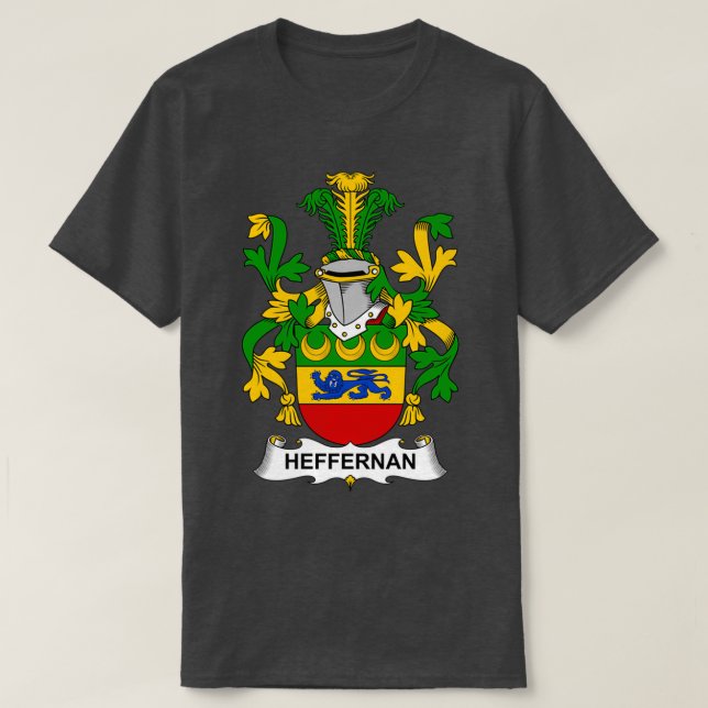 Heffernan Coat of Arms Family Crest  T-Shirt (Design Front)