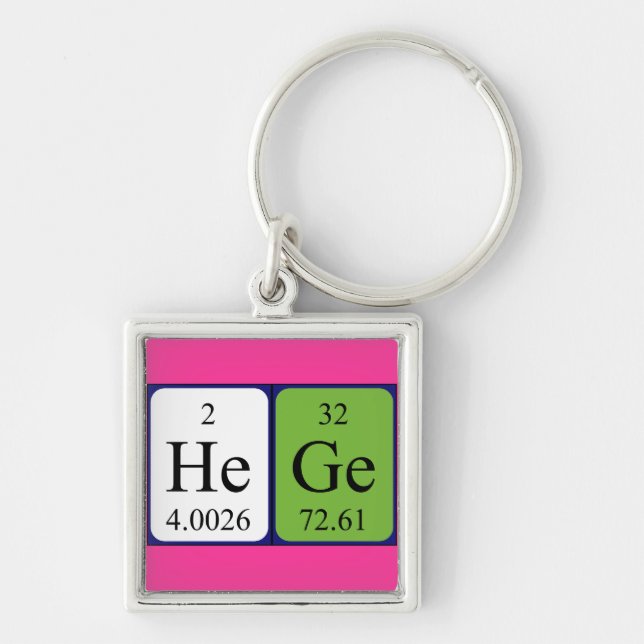 Hege periodic table name keyring (Front)
