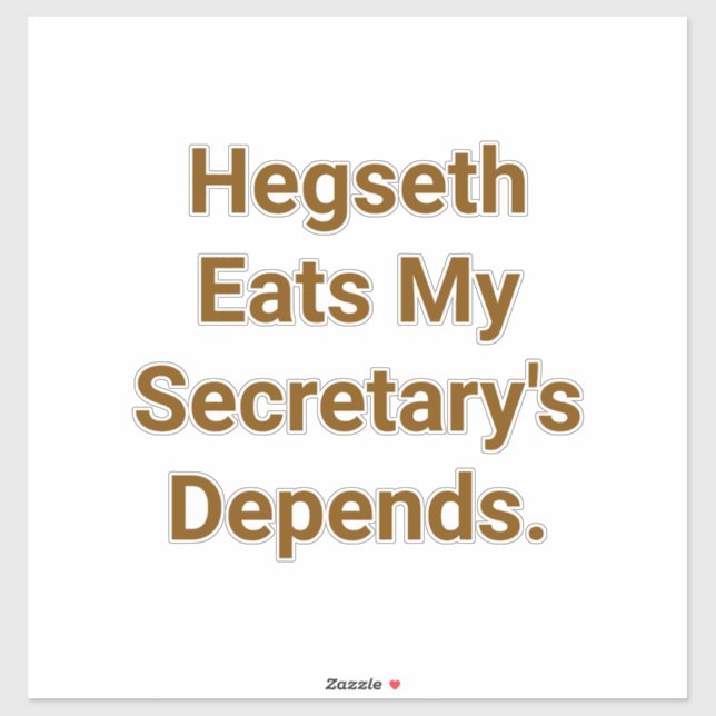 Hegseth Eats Depends Hankamer Artjunkhaus Comic  Sticker (Sheet)