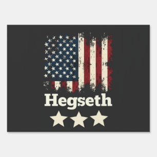 Hegseth Trump Administration American Flag Sign