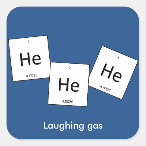 Hehehe Helium Laughing Gas Element Pun Sticker