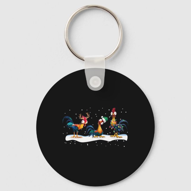 Hei Hei Chicken Christmas - Uni  Keychain (Front)