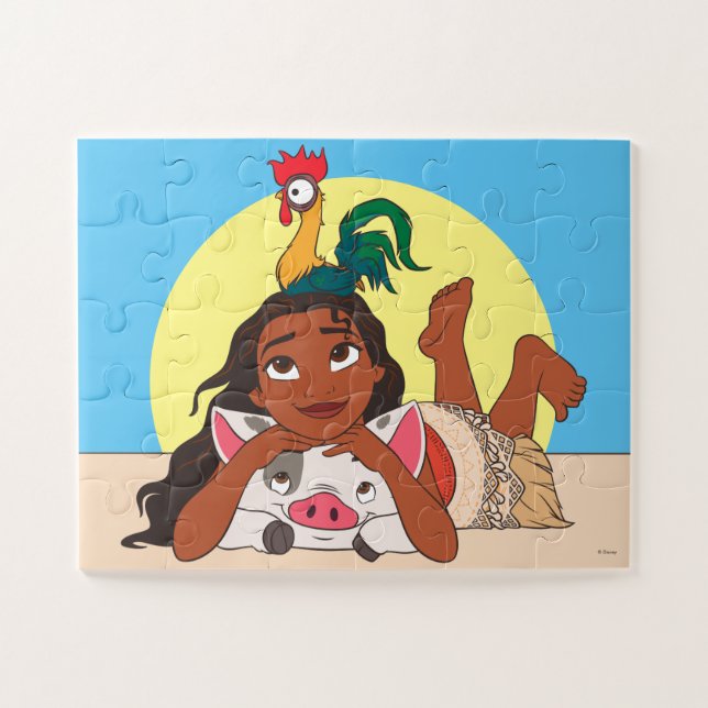 Hei Hei, Moana, and Pua Jigsaw Puzzle (Horizontal)