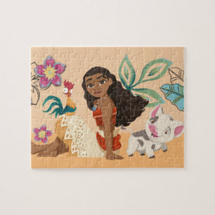 Hei Hei, Moana, and Pua Relaxing Together Jigsaw Puzzle