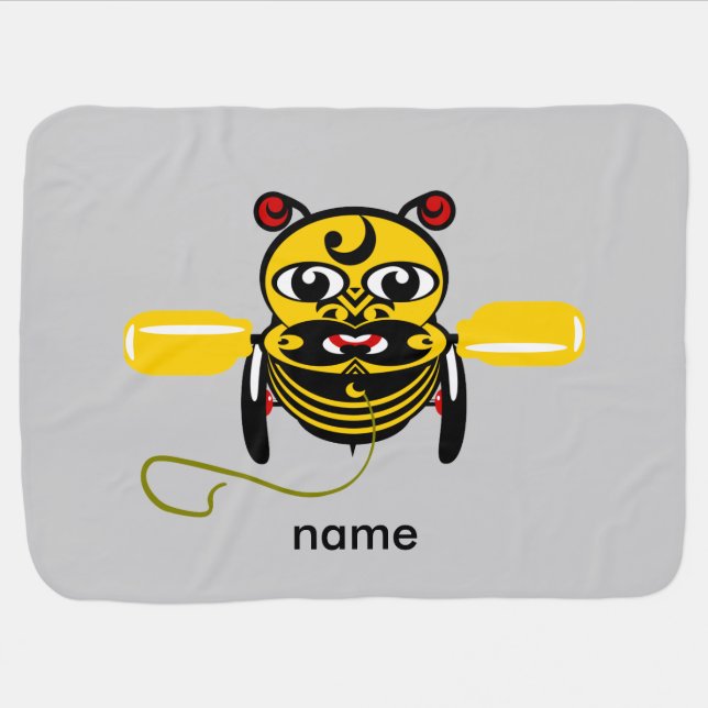 Hei Tiki Bee Toy Kiwiana Receiving Blanket (Horizontal)
