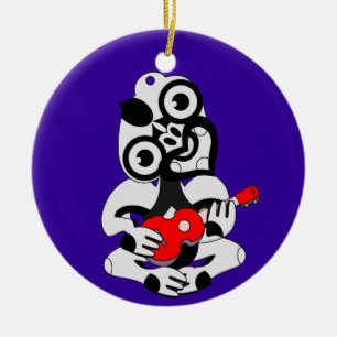 Hei Tiki playing ukelele Ceramic Ornament