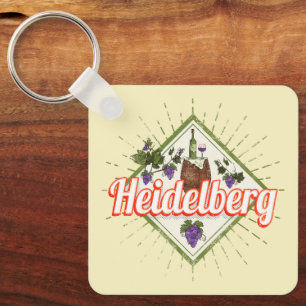 Heidelberg am Neckar Germany Retro Wine Vintage Keychain