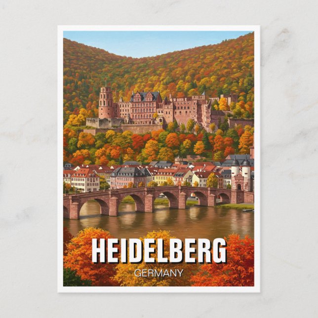 Heidelberg Castle Germany Autumn Travel Postcard (Front)