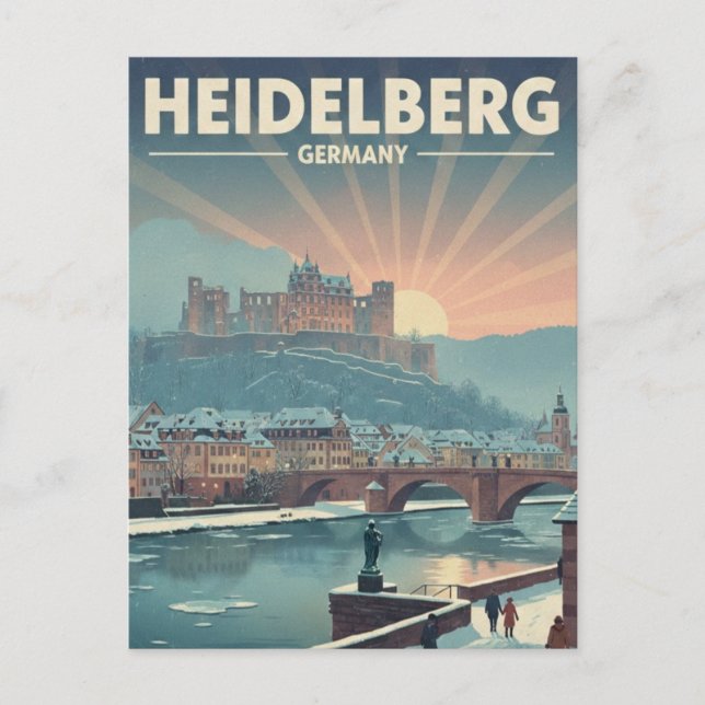 Heidelberg Castle Germany Winter Travel Postcard (Front)