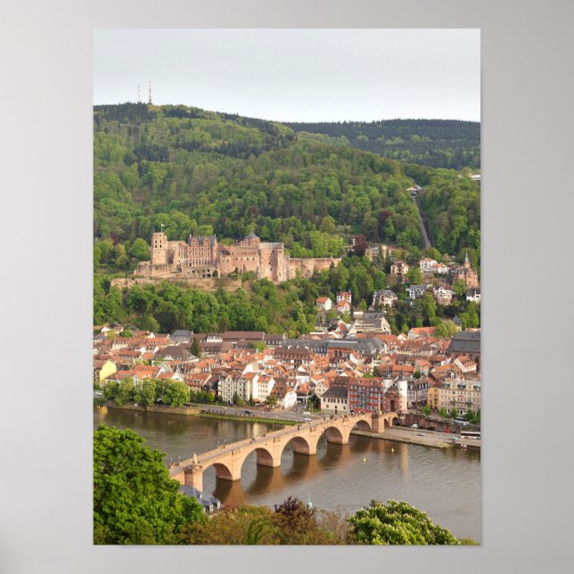 Heidelberg city view with the castle poster (Front)