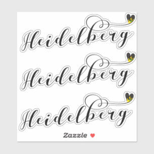 Heidelberg Flag Heart, Germany Sticker