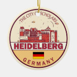 Heidelberg Germany City Skyline Emblem Ceramic Ornament