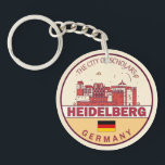 Heidelberg Germany City Skyline Emblem Keychain<br><div class="desc">Heidelberg minimalist,  colorful art design featuring monuments and landmarks of the city in Germany.</div>