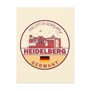 Heidelberg Germany City Skyline Emblem Postcard